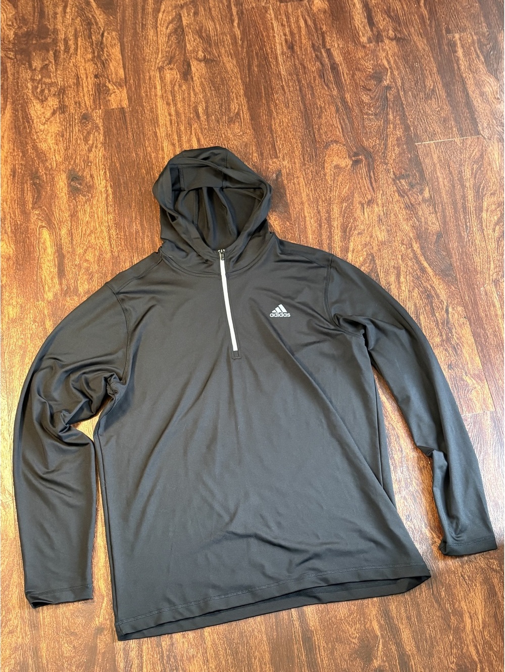 Adidas Golf Hooded 1/4 Zip Pullover Black Performance Hoodie Men’s Large